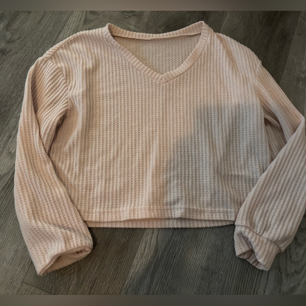 Light Pink Ribbed Sweater - Picture 1 of 1